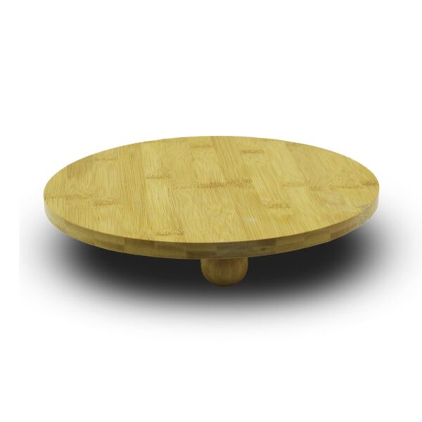 YUVARLAK=29CM   3 MİNİ TOP AYAKLI  AHŞAP BAMBU SUNUM TAHTASI - MİNİ SOFRA (K0)