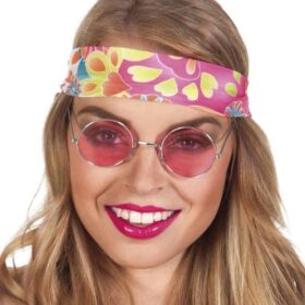 Yuvarlak Cam John Lennon Tarzı Hippi Gümüş Çerçeveli Pembe Gözlük (K0)