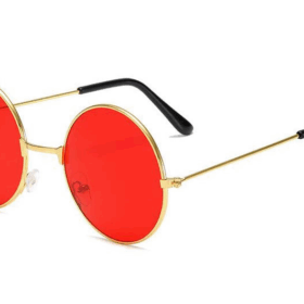 Yulak Cam John Lennon Tarzı Gold Çerçeveli Kırmızı Gözlük