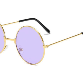 Yulak Cam John Lennon Tarzı Gold Çerçeveli Mor Gözlük