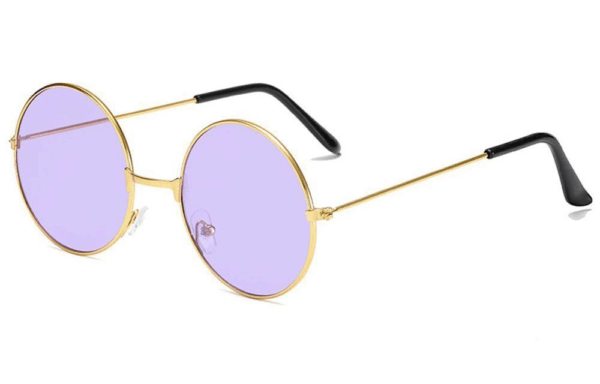 Yulak Cam John Lennon Tarzı Gold Çerçeveli Mor Gözlük