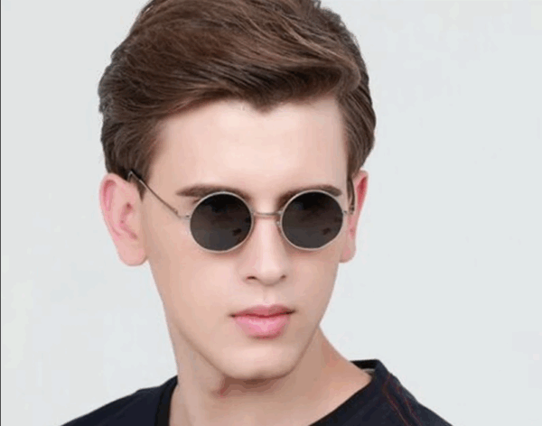 Yulak Cam John Lennon Tarzı Gümüş Çerçeveli Siyah Gözlük - Görsel 3