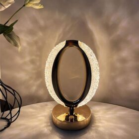 Yuvarlak Model USB Şarjlı Dokunmatik 3Farklı Işık Modlu Masa Üstü Kristal Akrilik Lamba Led (K0)