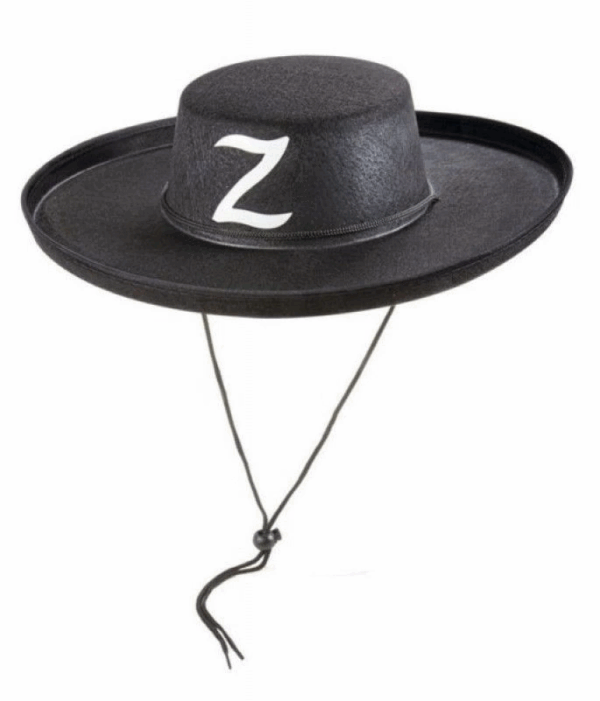 Z Logolu Yetişkin Boy Bağcıklı Zorro Şapkası - Görsel 2