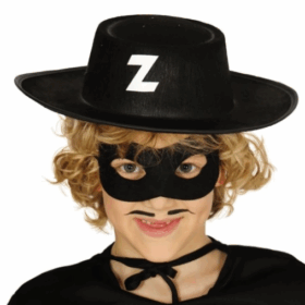 Z Logolu Zorro Şapkası Ve Zorro Maskesi Çocuk Boy