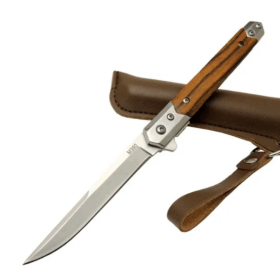 Zbr M390 1-37 Kahverengi Kamp Çakısı 21cm - Manuel, Ahşap Sap, Kılıflı