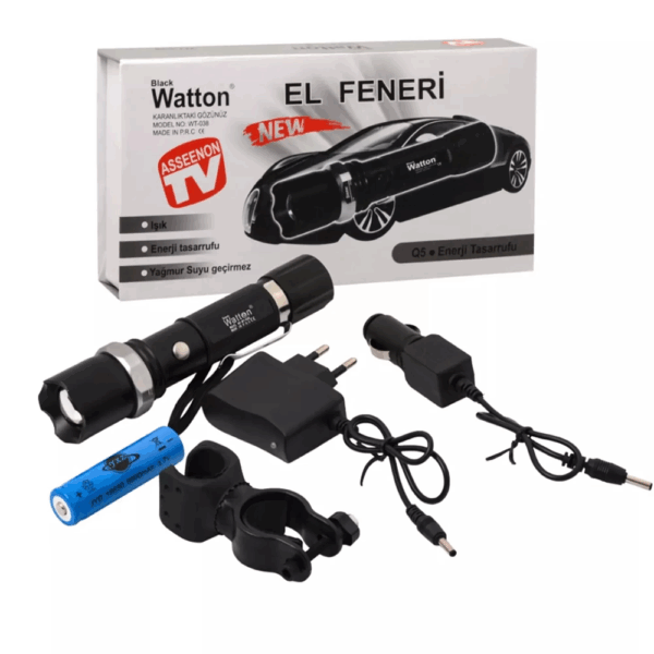 Zoomlu Şarjlı El Feneri En Uygun Fiyata  Wt-038 - Görsel 5