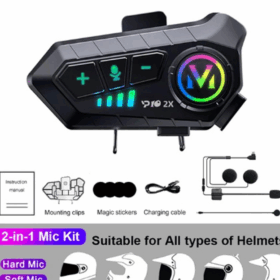 ﻿y10 2x Motosiklet Kask İntercom Çift Eşleşme Rgb Işıklı Bluetooth Kulaklık 5,3